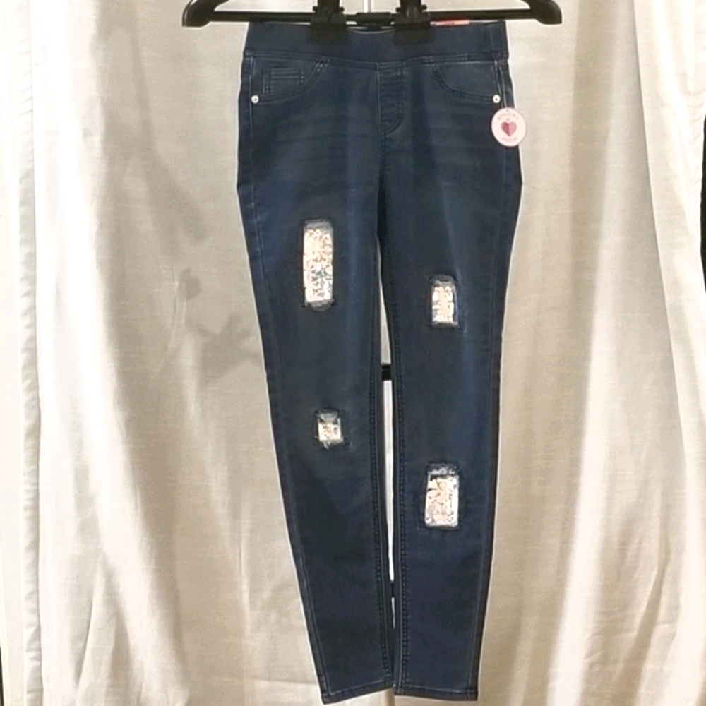 Justice Stretchy Sequin Jean Leggings.